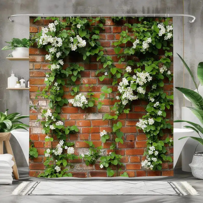 Brick Wall Flower Vine Shower Curtain Rustic Garden Bathroom Decor Nature-Inspired Waterproof Fabric Curtain Long Bath Curtain
Brick Wall Flower Vine Shower Curtain Rustic Garden Bathroom Decor Nature-Inspired Waterproof Fabric Curtain Long Bath Curtain