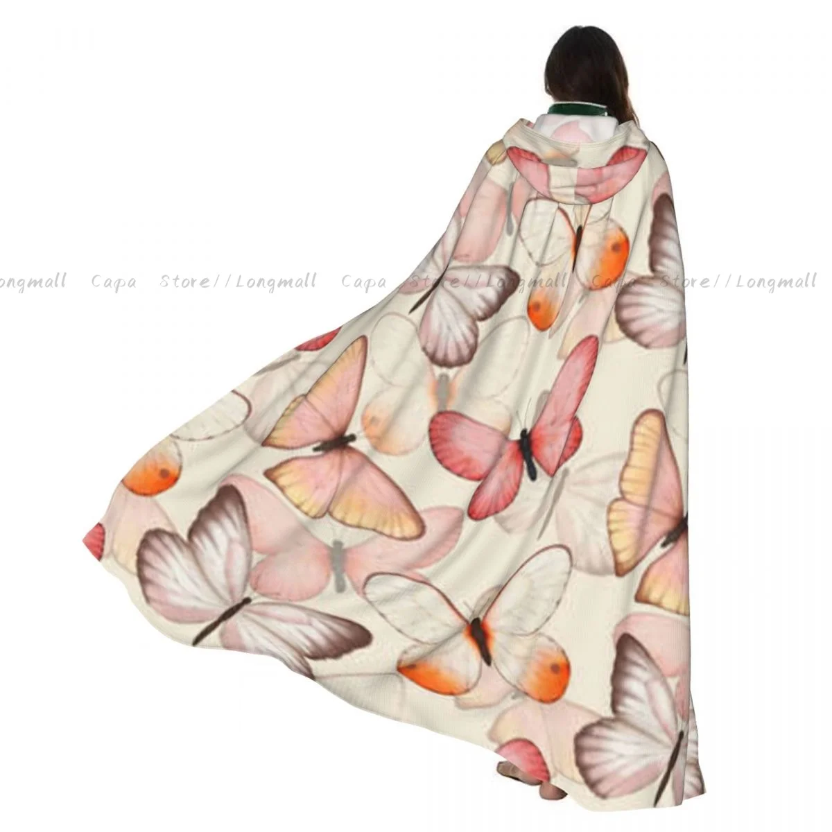 Watercolor Tropic Butterfly Pattern Cloak Hooded Cosplay Costume Halloween Adult Long Party Cape
Watercolor Tropic Butterfly Pattern Cloak Hooded Cosplay Costume Halloween Adult Long Party Cape