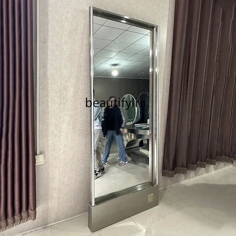 Barber Shop Light with Mirror Stainless Steel Hair Cutting Mirror Hairdressing Dressing Table Double-Sided Floor Mirror
Barber Shop Light with Mirror Stainless Steel Hair Cutting Mirror Hairdressing Dressing Table Double-Sided Floor Mirror