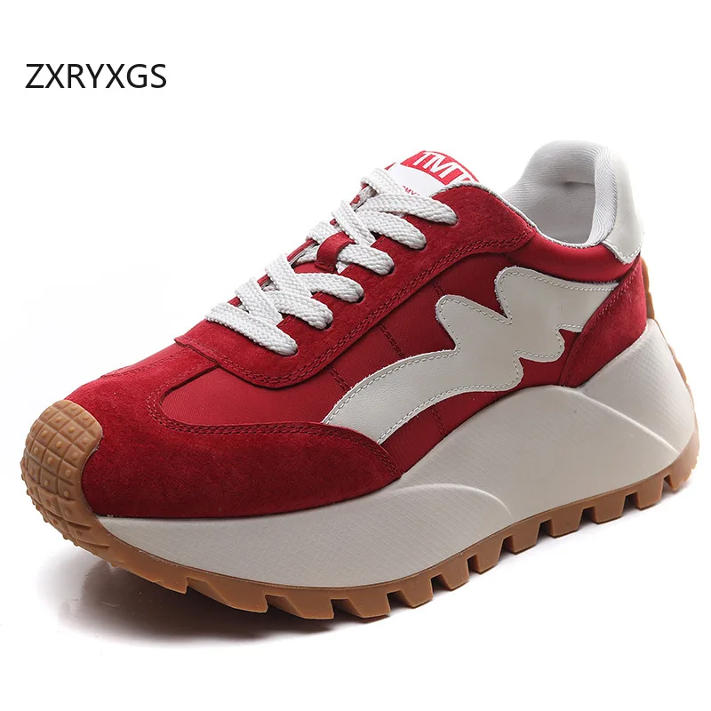 ZXRYXGS Premium Cow Suede Spell Colors Women Genuine Leather Sneakers Thick Sole Increase Sneakers Fashion Casual Shoes New 2025
ZXRYXGS Premium Cow Suede Spell Colors Women Genuine Leather Sneakers Thick Sole Increase Sneakers Fashion Casual Shoes New 2025