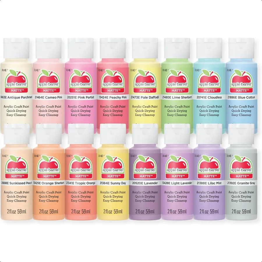 Apple Barrel Pastel Perfection 16 Piece Paint Set Perfect for DIY Arts and Crafts Projects
Apple Barrel Pastel Perfection 16 Piece Paint Set Perfect for DIY Arts and Crafts Projects