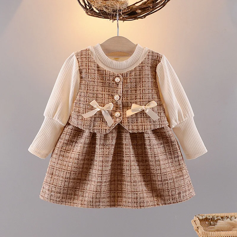 Baby Dresses For Girls Cotton Fashion Long Sleeve Patchwork Fake Two-Piece Outfit Clothes Infant Toddler Girl Long Sleeve Dress
Baby Dresses For Girls Cotton Fashion Long Sleeve Patchwork Fake Two-Piece Outfit Clothes Infant Toddler Girl Long Sleeve Dress