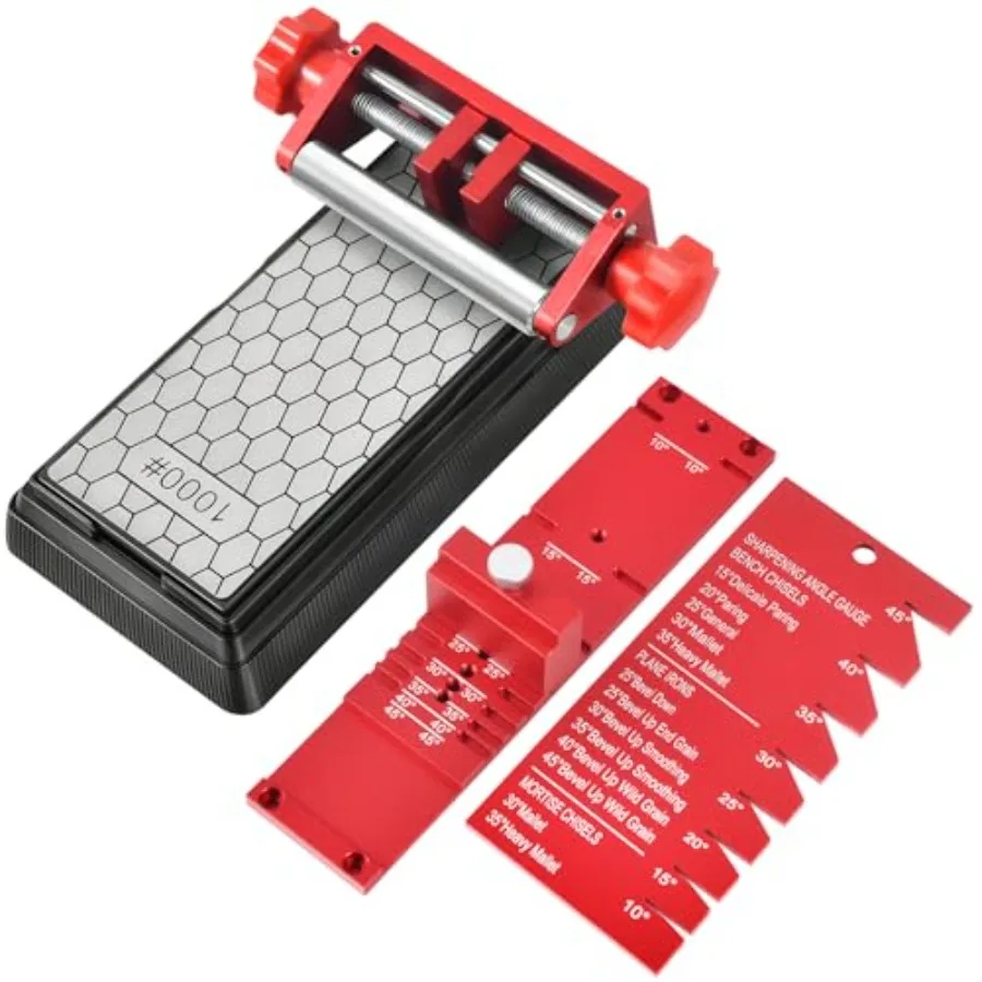 Precision Chisel Sharpening Jig and Guide with Angle Fixture and Gauge 10°-5° for Chisels/Planes 0.1" to 2.8" Includes 00/1000
Precision Chisel Sharpening Jig and Guide with Angle Fixture and Gauge 10°-5° for Chisels/Planes 0.1" to 2.8" Includes 00/1000