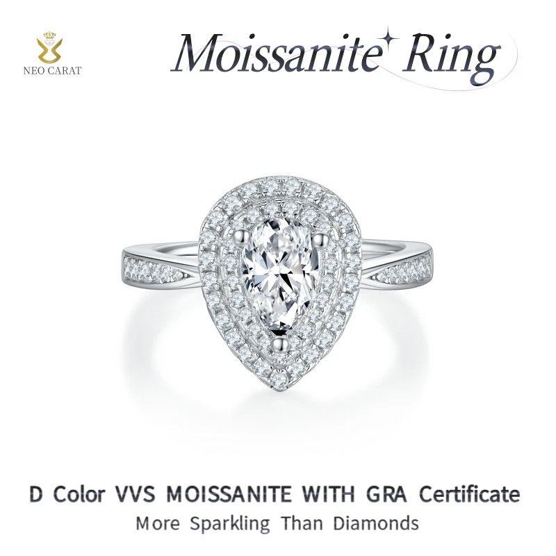 1 Carat Women Moissanite Ring Exquisite Teardrop Shaped 925 Sterling Silver Ring D Color Premium Engagement and Wedding Jewelry
1 Carat Women Moissanite Ring Exquisite Teardrop Shaped 925 Sterling Silver Ring D Color Premium Engagement and Wedding Jewelry