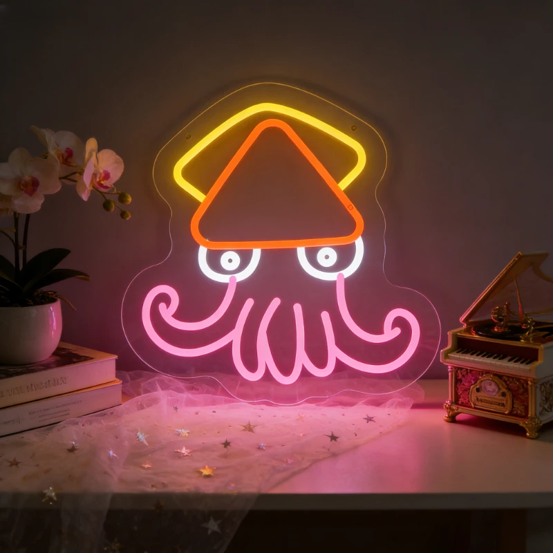 Cute Squid Neon Sign LED Night Light USB Ocean Animal Aesthetic Desk Lamp for Kids Room Bedroom Bar Game Room Home Decor Gift
Cute Squid Neon Sign LED Night Light USB Ocean Animal Aesthetic Desk Lamp for Kids Room Bedroom Bar Game Room Home Decor Gift