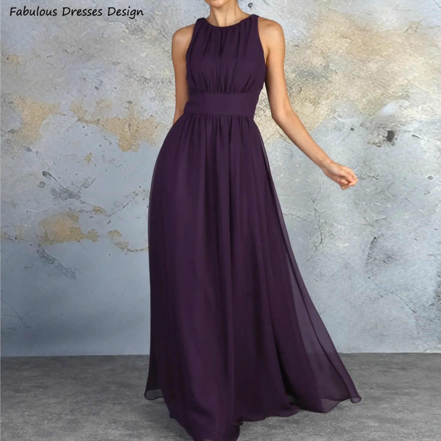 Sexy Backless Long A-line Bridesmaid Dresses Flowing Chiffon O-neck Sleeveless Wedding Guests Dress Party For Women Evening Gown
Sexy Backless Long A-line Bridesmaid Dresses Flowing Chiffon O-neck Sleeveless Wedding Guests Dress Party For Women Evening Gown