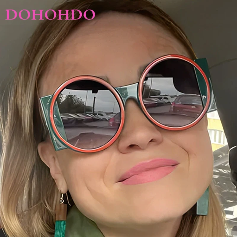 DOHOHDO New Fashion Oversized Round Sunglasses Women Contrast Color Shades UV400 Retro Unique Men Trending Gradient Sun Glasses
DOHOHDO New Fashion Oversized Round Sunglasses Women Contrast Color Shades UV400 Retro Unique Men Trending Gradient Sun Glasses
