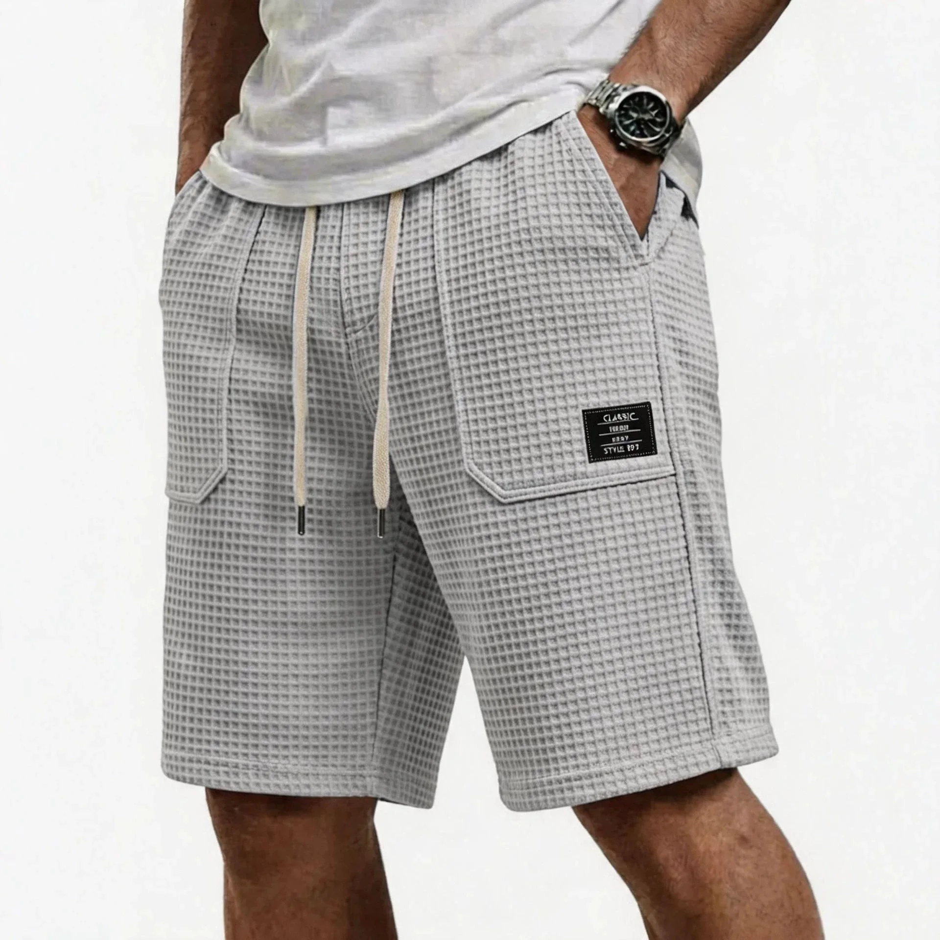 Men Waffle Shorts 2026 New Summer Elastic Drawstring Waist Loose Casual Shorts Sports Beach Daily Shorts for Men Man Shorts
Men Waffle Shorts 2026 New Summer Elastic Drawstring Waist Loose Casual Shorts Sports Beach Daily Shorts for Men Man Shorts