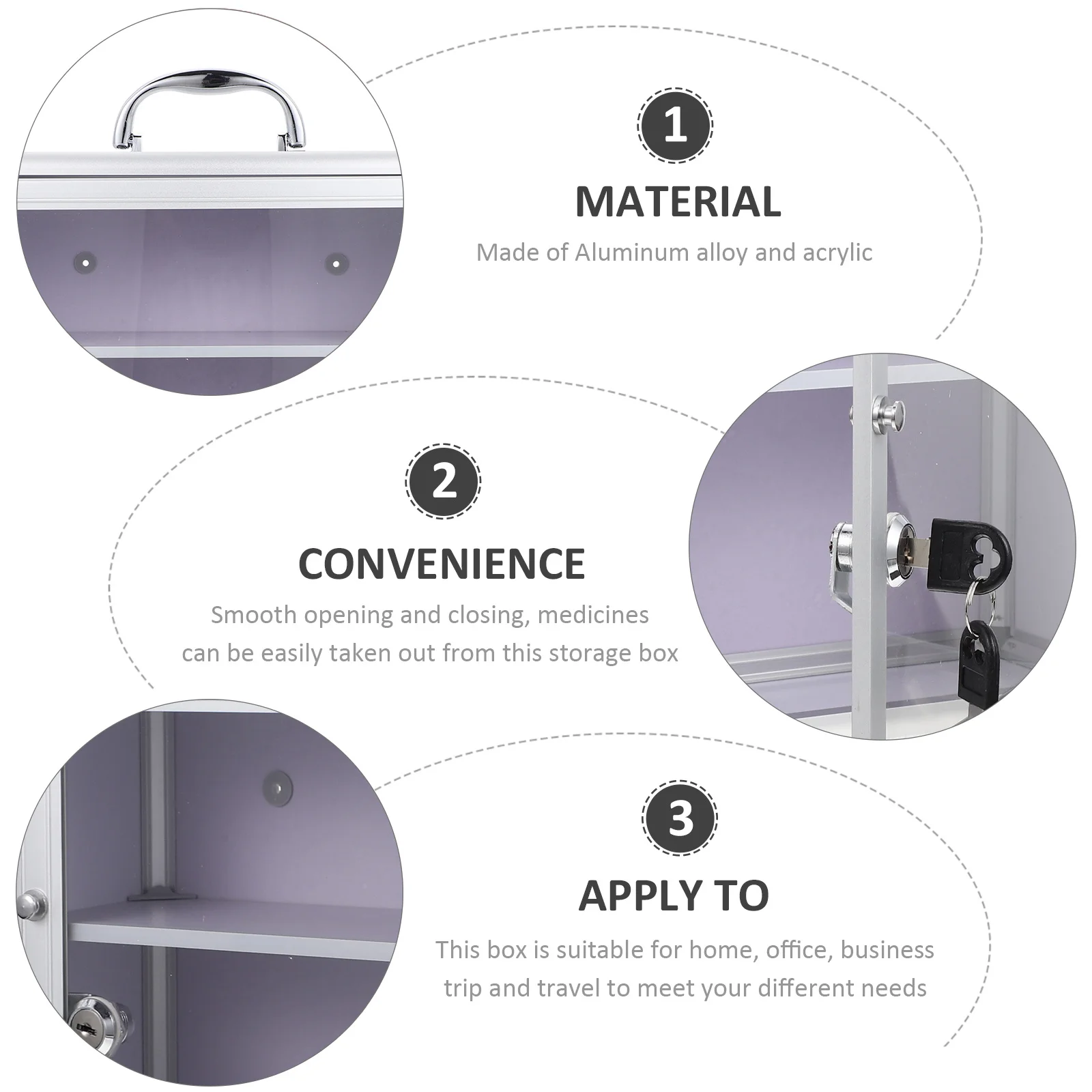 1Set Medicine Box Durable Household Locking Case Lightweight Storage Organizer Home Office Travel Convenient Wall-Mounted
1Set Medicine Box Durable Household Locking Case Lightweight Storage Organizer Home Office Travel Convenient Wall-Mounted