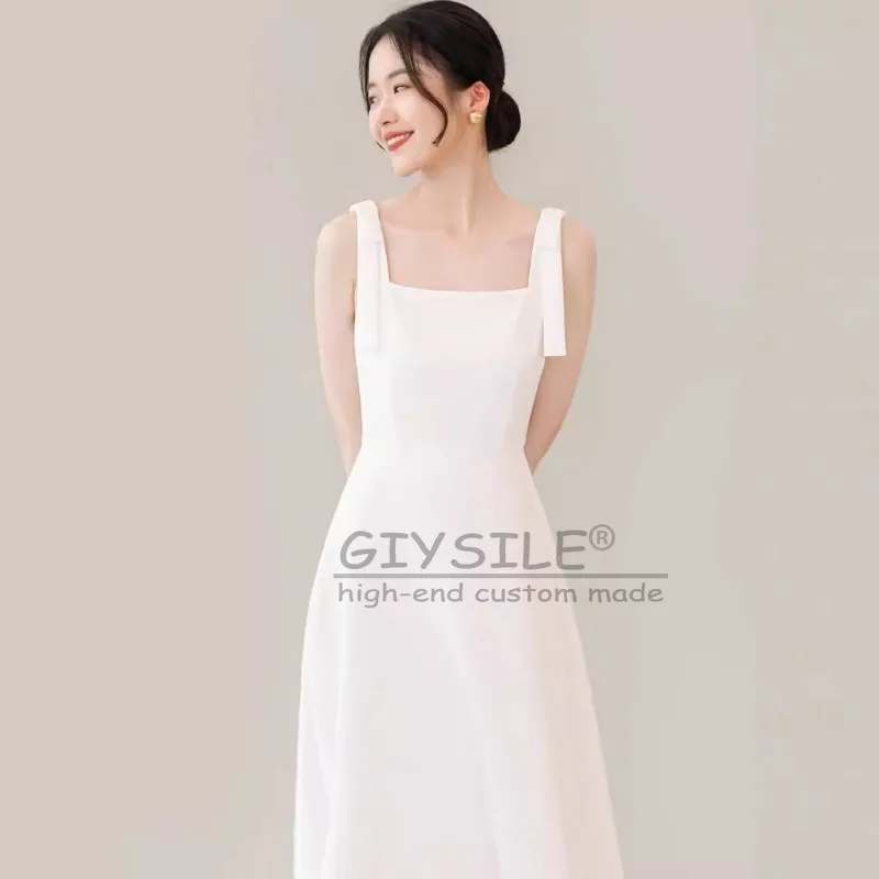 GIYSILE Customized 2026 New Sling Light Wedding Dresses White Bow Waist A-line Sleeveless Fashion Formal Dress Women Elegant
GIYSILE Customized 2026 New Sling Light Wedding Dresses White Bow Waist A-line Sleeveless Fashion Formal Dress Women Elegant
