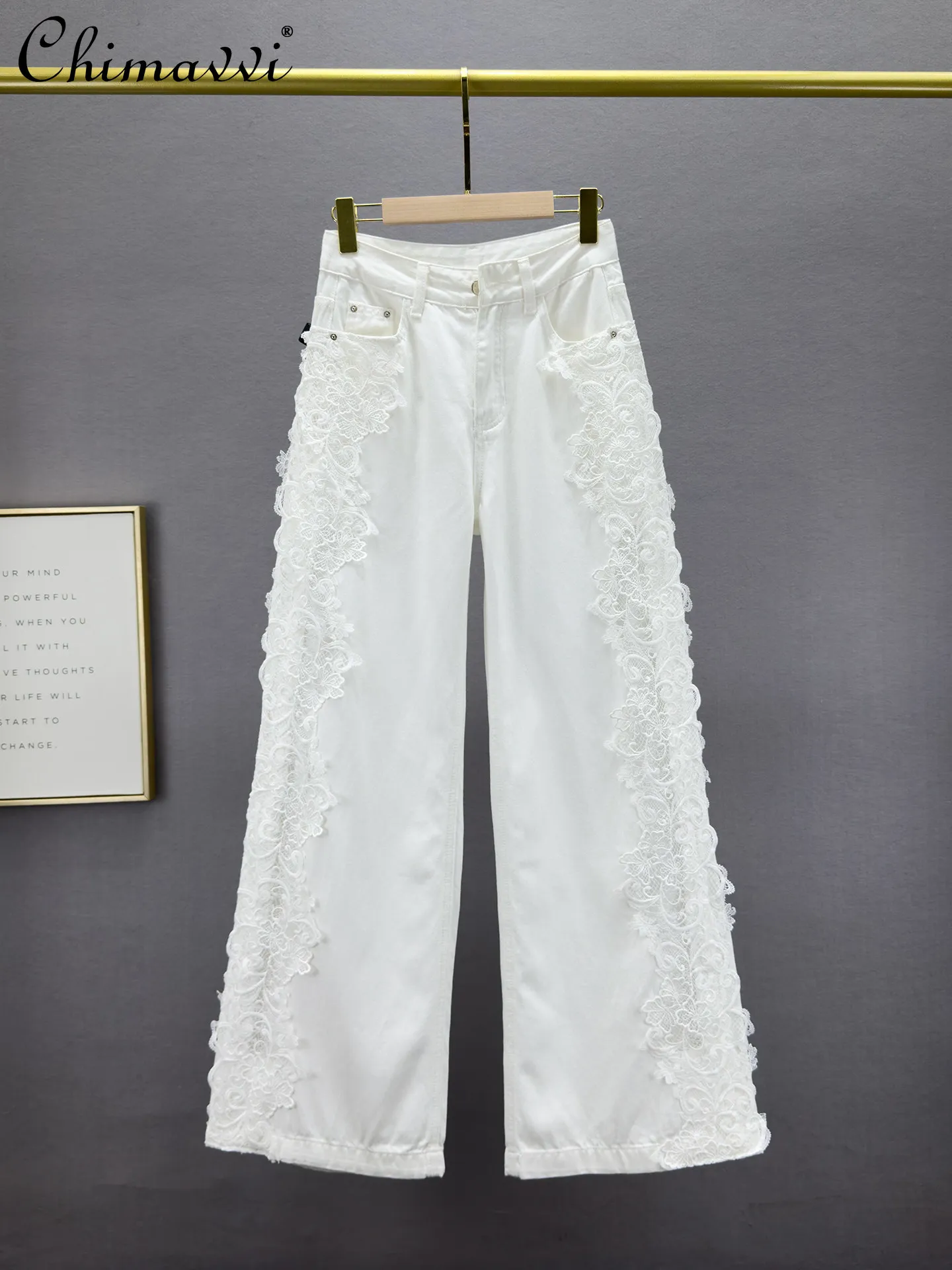 Wide-leg Denim Pants Women New Summer High-waisted Loose Fit Slimming European Style Lace Cutout Detail Extra Long Jeans Women
Wide-leg Denim Pants Women New Summer High-waisted Loose Fit Slimming European Style Lace Cutout Detail Extra Long Jeans Women