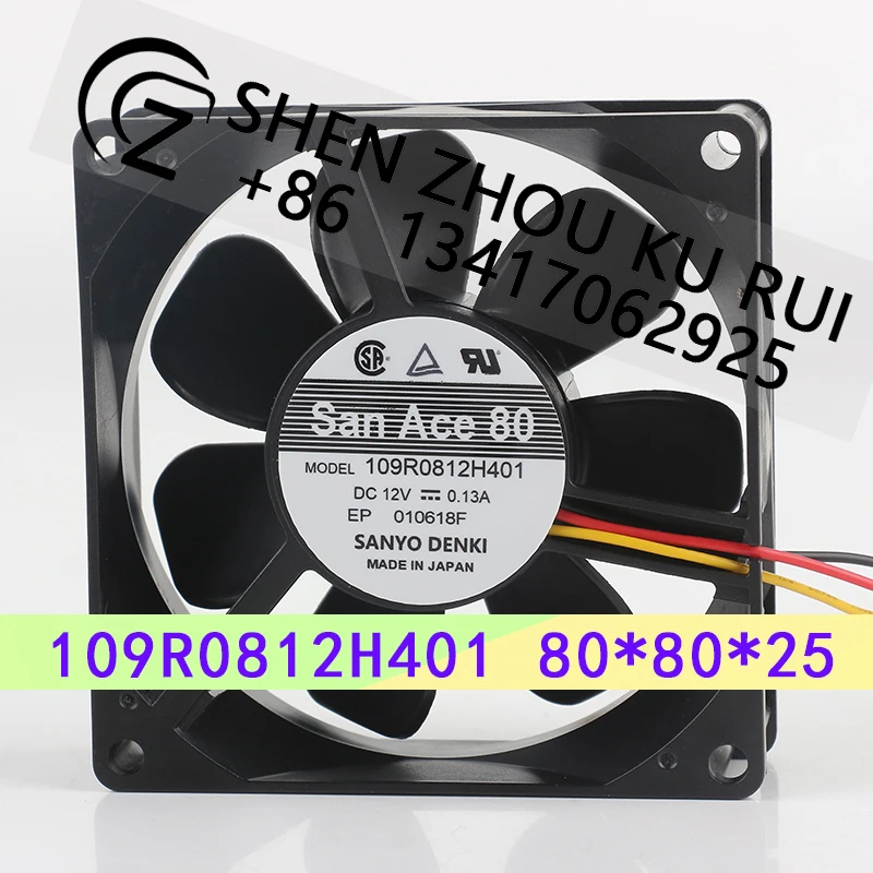 Sanyo 12 В 0,13 А 8025 8 см бесшумный шасси двойной шарикоподшипник трехпроводной вентилятор охлаждения 109R0812H401
Sanyo 12 В 0,13 А 8025 8 см бесшумный шасси двойной шарикоподшипник трехпроводной вентилятор охлаждения 109R0812H401