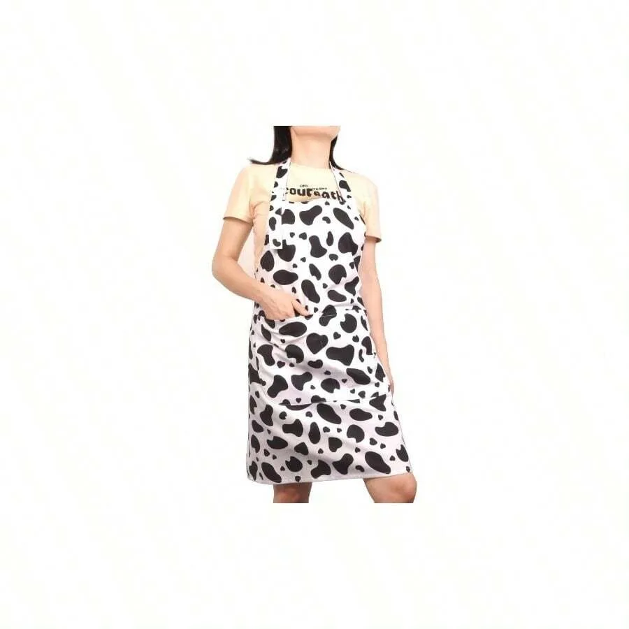 Cow Print Cotton Apron, 29x 27 Inches, Black And White, 2 Pockets
Cow Print Cotton Apron, 29x 27 Inches, Black And White, 2 Pockets