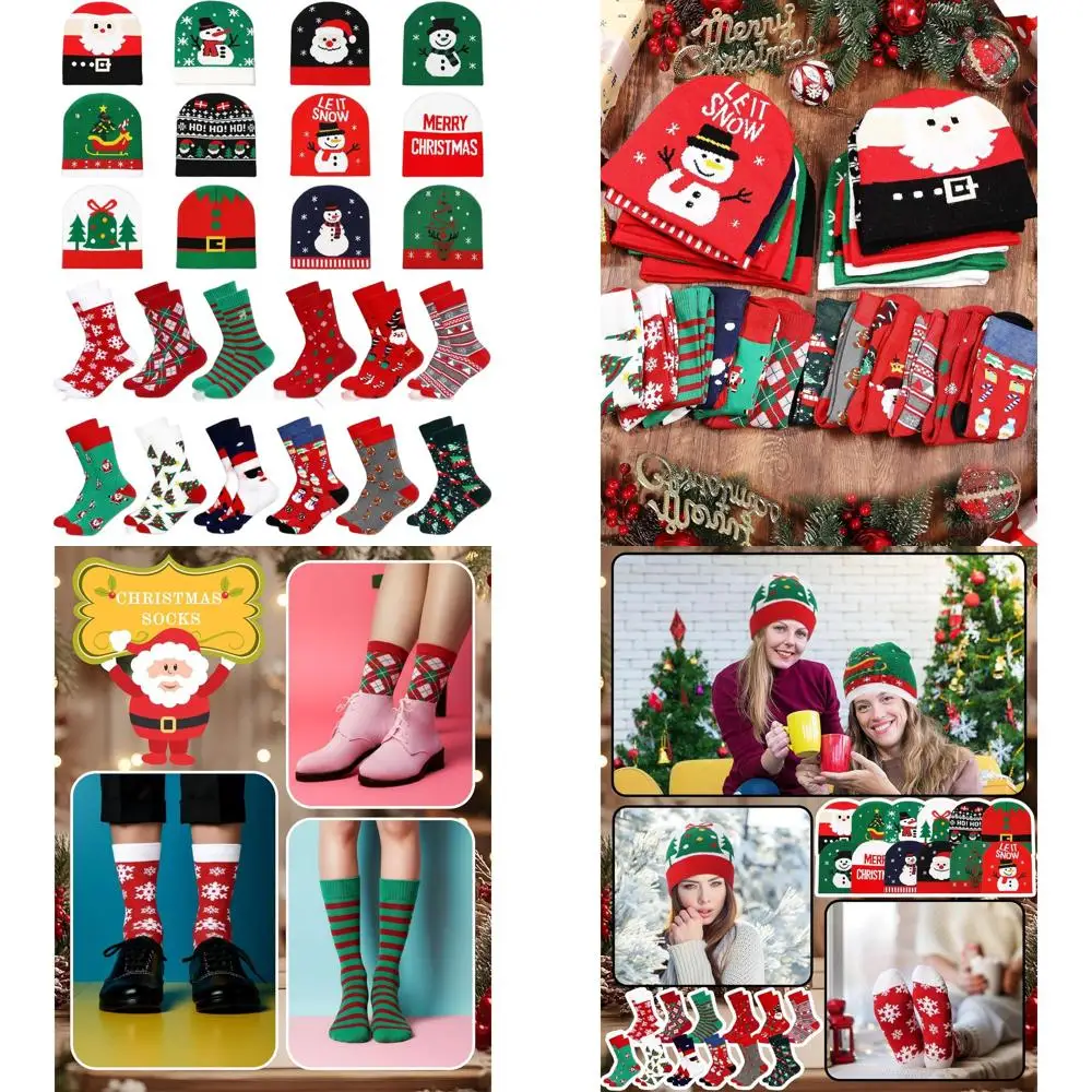 Christmas Hat & Socks Set: 12/24/48 Pack Warm Knit Beanie & Crew Socks for Holiday Gifts and Homeless Support
Christmas Hat & Socks Set: 12/24/48 Pack Warm Knit Beanie & Crew Socks for Holiday Gifts and Homeless Support