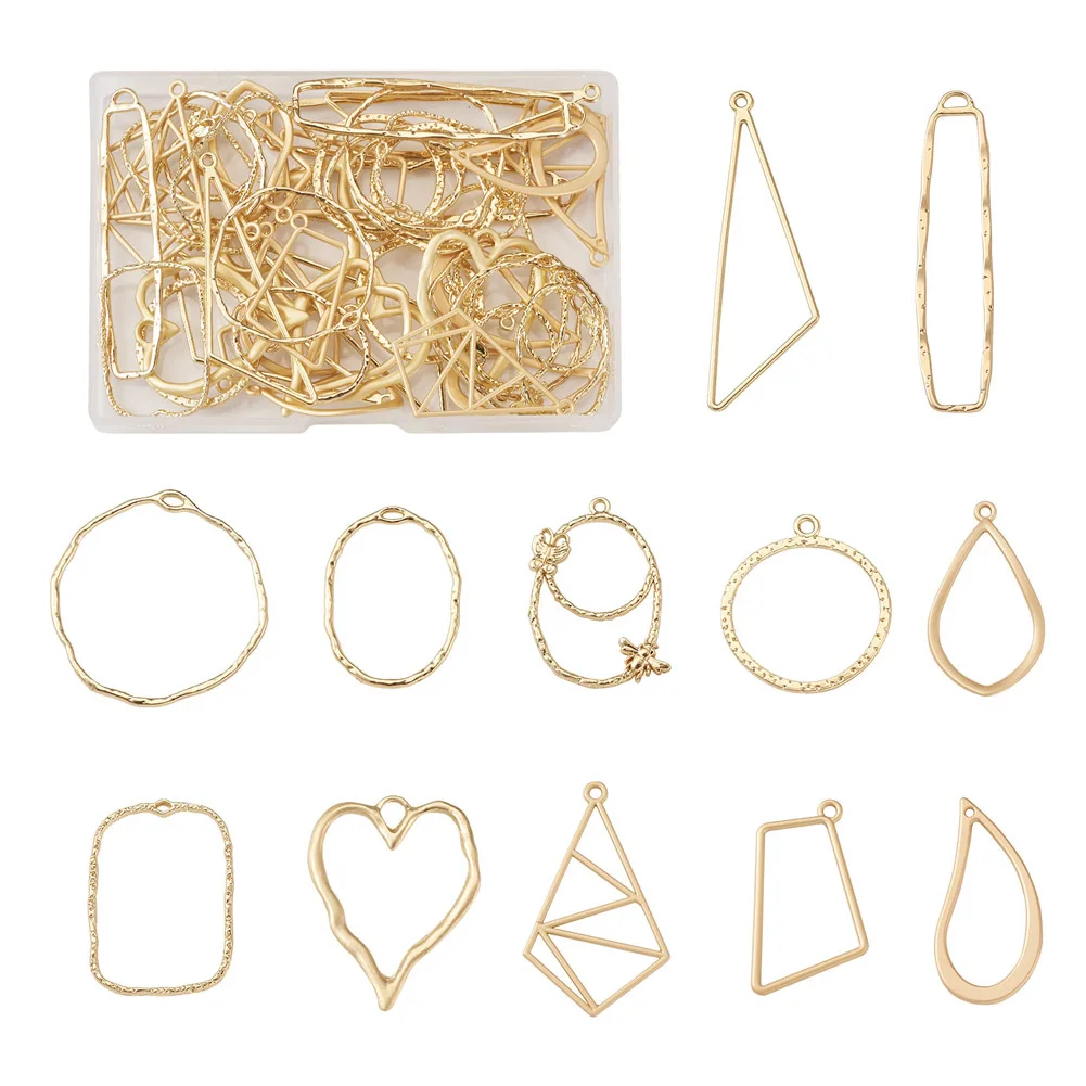 48pcs/box Alloy Open Back Bezel Pendants Heart Ring Drop Geometry Frame For DIY UV Epoxy Resin Pressed Flower Jewelry Making
48pcs/box Alloy Open Back Bezel Pendants Heart Ring Drop Geometry Frame For DIY UV Epoxy Resin Pressed Flower Jewelry Making