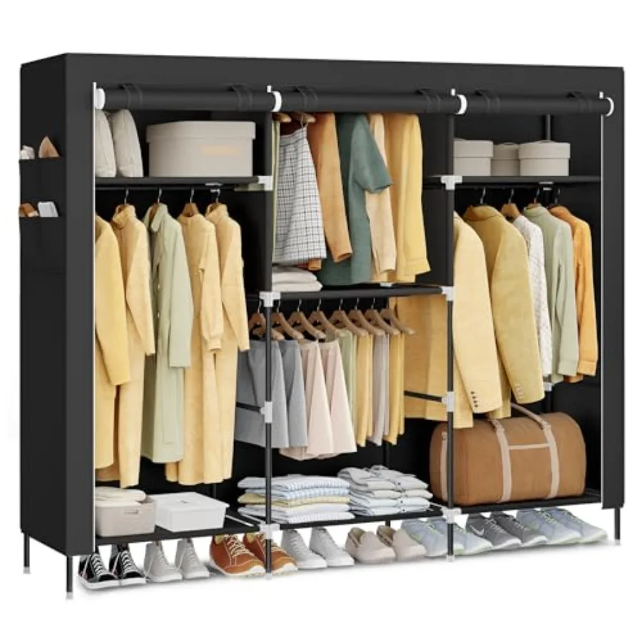 Portable Closet Fabric Wardrobe Clothes Rack with Shelves Pockets Large Capacity 4 Hanging Rods 74.4 x 17.7 x 70.9 Inch URYG011
Portable Closet Fabric Wardrobe Clothes Rack with Shelves Pockets Large Capacity 4 Hanging Rods 74.4 x 17.7 x 70.9 Inch URYG011