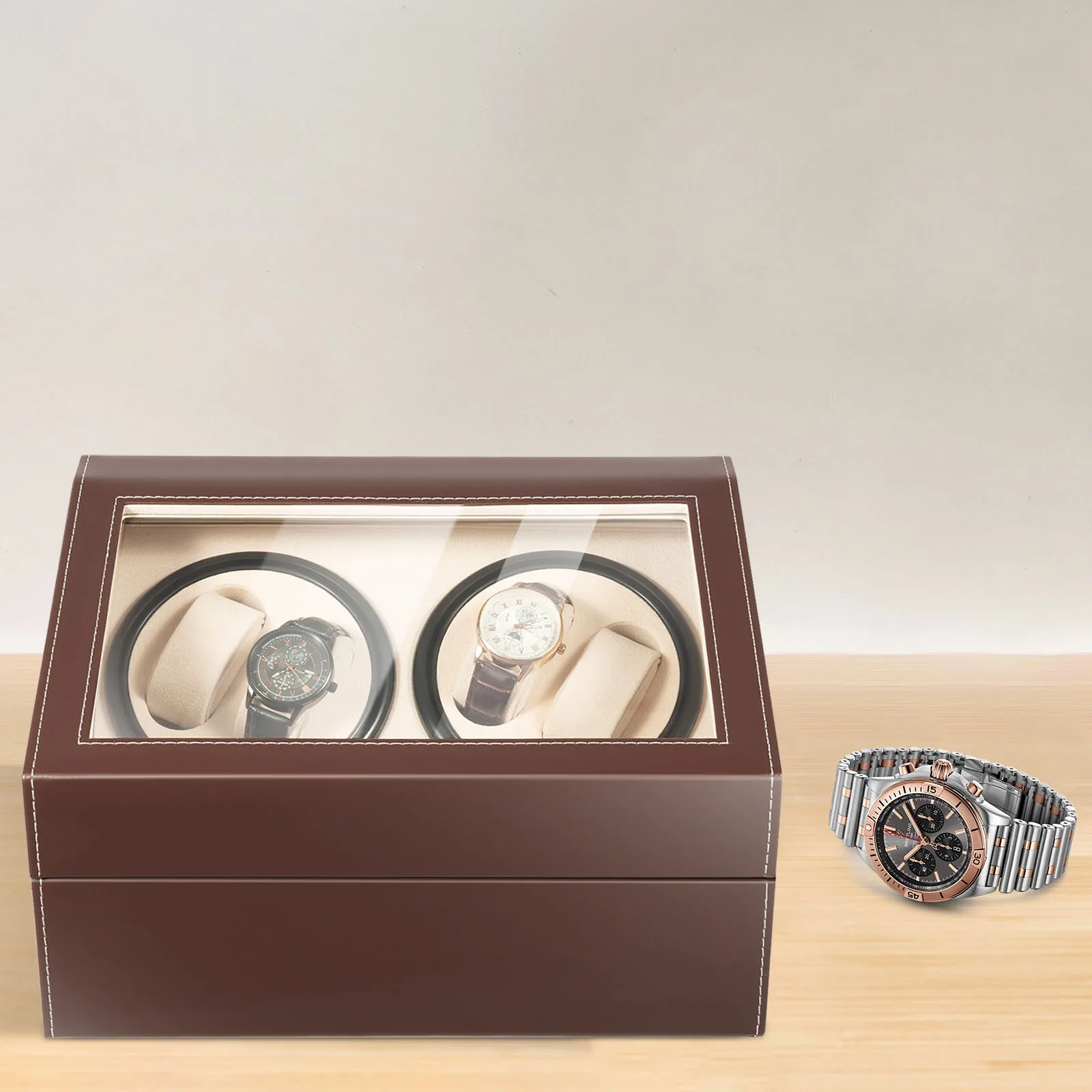 Christmas Gift Essential! 4+6 Watch Winder Automatic Watches Shaker PU Leather Mechanical Watch Box Watch Jewelry Display Box
Christmas Gift Essential! 4+6 Watch Winder Automatic Watches Shaker PU Leather Mechanical Watch Box Watch Jewelry Display Box
