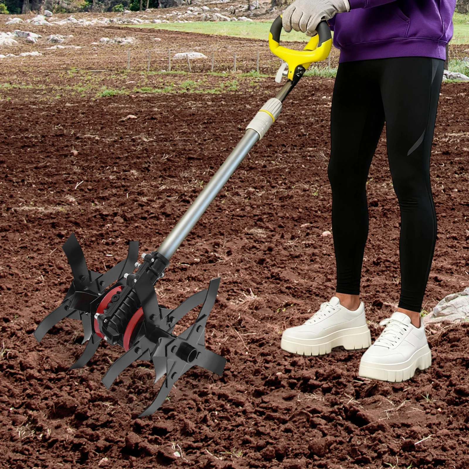 26x9 Tiller Tilling Wheel for Soil Loosening, Heavy Duty Steel+Aluminum Cultivating Tines Wheel Fits 2.6cm Aluminum Rod Black
26x9 Tiller Tilling Wheel for Soil Loosening, Heavy Duty Steel+Aluminum Cultivating Tines Wheel Fits 2.6cm Aluminum Rod Black