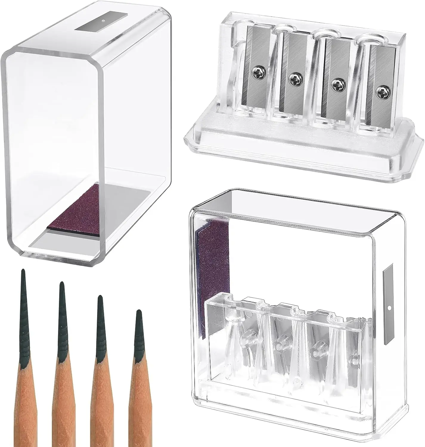 2-Pack 4-in-1 Manual Pencil Sharpener with Lid for Sketching, Charcoal & Colored Pencils
2-Pack 4-in-1 Manual Pencil Sharpener with Lid for Sketching, Charcoal & Colored Pencils