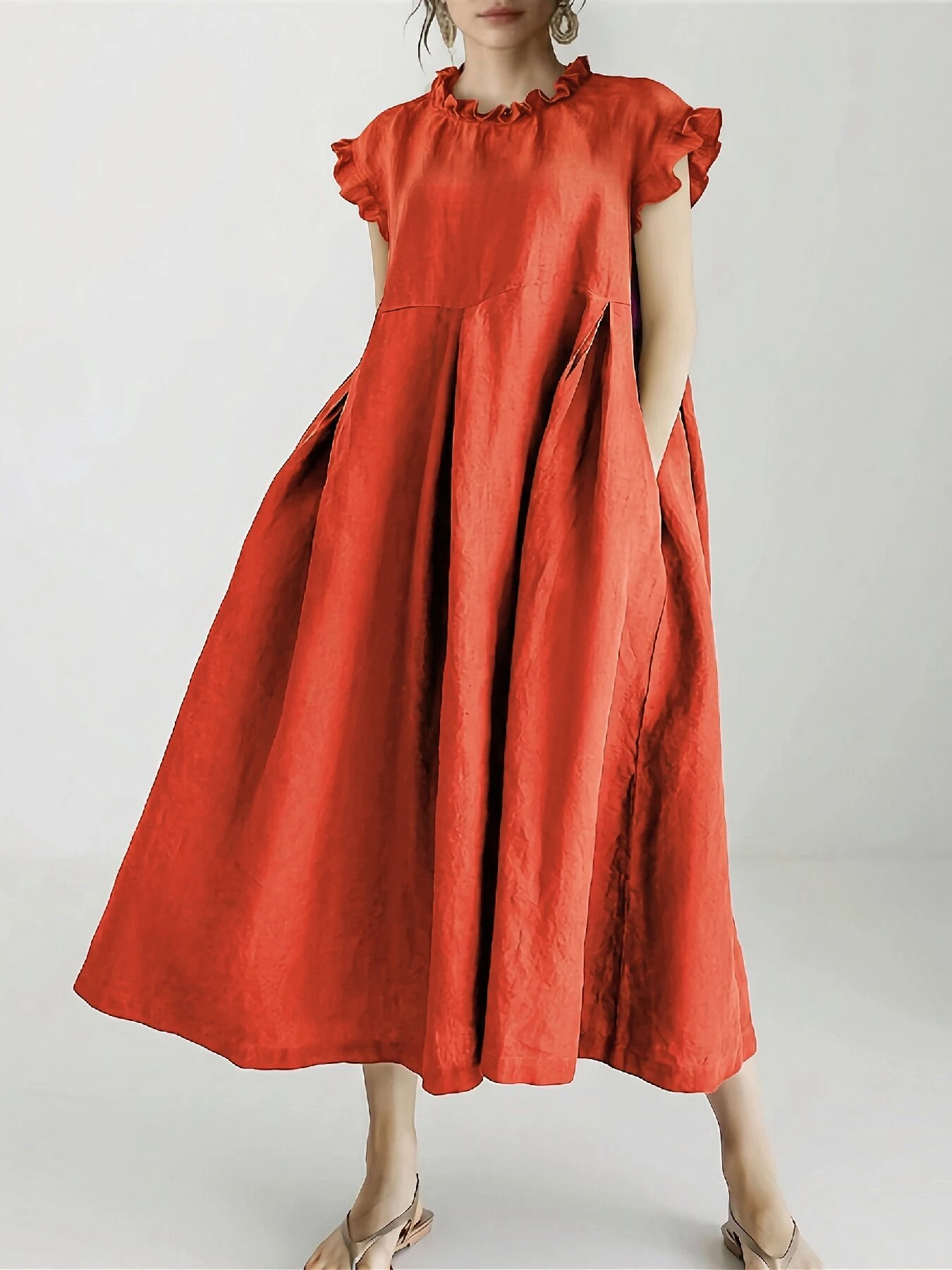 Spring and Summer New Style French Relaxed Artistic Style Lace Round Neck Solid Color Dress Short-Sleeved Women's Mid-Length Skirt
Spring and Summer New Style French Relaxed Artistic Style Lace Round Neck Solid Color Dress Short-Sleeved Women's Mid-Length Skirt