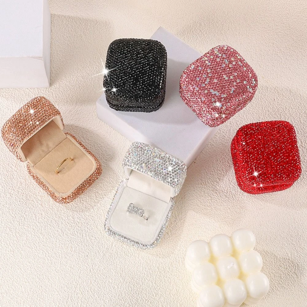 Sparkling Rhinestone Jewelry Box Dust-proof Velvet Ring Storage Makeup Box Luxury Comfortable Touch Jewelry Display Box Travel
Sparkling Rhinestone Jewelry Box Dust-proof Velvet Ring Storage Makeup Box Luxury Comfortable Touch Jewelry Display Box Travel