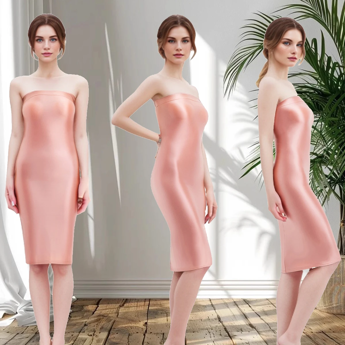 MJINM Women Sexy Glossy Shiny Silky Smooth High Stretch Dresses Strapless Chest Wrapping Tight Knee-Length Skirt Casual Slimming
MJINM Women Sexy Glossy Shiny Silky Smooth High Stretch Dresses Strapless Chest Wrapping Tight Knee-Length Skirt Casual Slimming