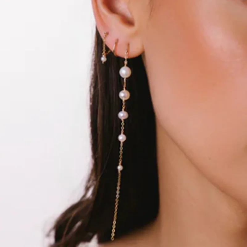 14K Gold Filled Natural Pearl Stud Earrings Tarnish Resistant Chain Earrings Dainty Jewelry Waterproof Jewelry Gift for Women
14K Gold Filled Natural Pearl Stud Earrings Tarnish Resistant Chain Earrings Dainty Jewelry Waterproof Jewelry Gift for Women