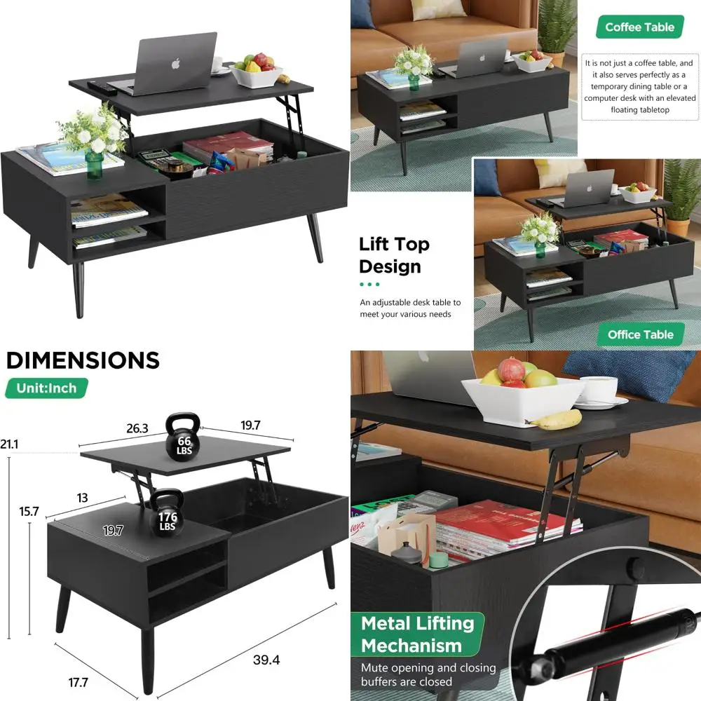 Adjustable Storage Lift Top Coffee Table with Hidden Compartment, Small Wooden Center Table for Home
Adjustable Storage Lift Top Coffee Table with Hidden Compartment, Small Wooden Center Table for Home