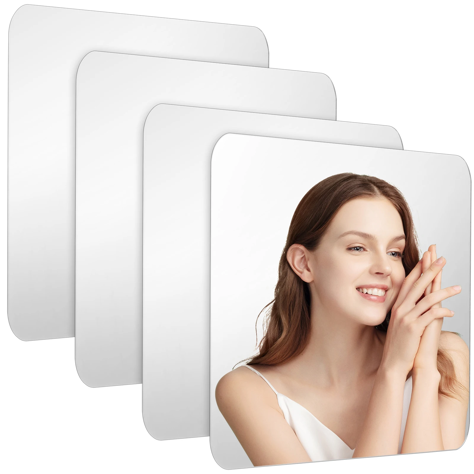 4 Pcs Soft Acrylic Mirrors 30x30cm Self Adhesive Wall Decorative Tiles Bathroom Wardrobe Flexible Square Sheets
4 Pcs Soft Acrylic Mirrors 30x30cm Self Adhesive Wall Decorative Tiles Bathroom Wardrobe Flexible Square Sheets