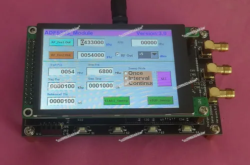 ADF5355 Module 3.5 Inch Capacitive Color Screen VCO Microwave Frequency Synthesizer, Original
ADF5355 Module 3.5 Inch Capacitive Color Screen VCO Microwave Frequency Synthesizer, Original