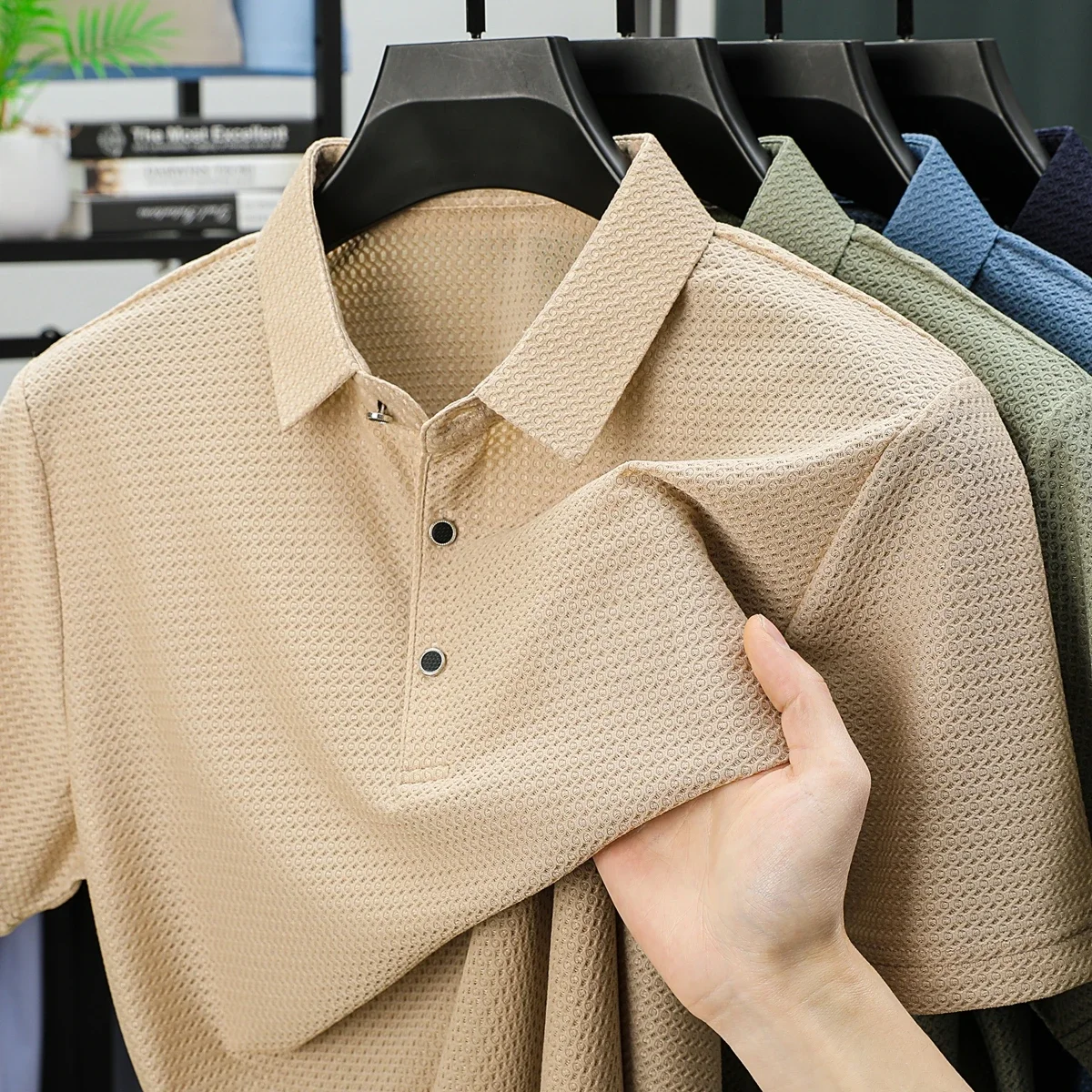 Men's Summer Polo Shirt Short Sleeve Hollow Lapel Breathable Business Casual Fashion T-shirt Cool Top
Men's Summer Polo Shirt Short Sleeve Hollow Lapel Breathable Business Casual Fashion T-shirt Cool Top