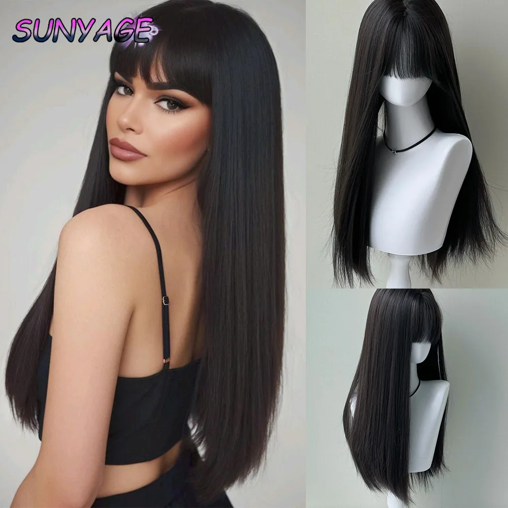 Long Silky Straight Synthetic Wigs with Bangs Black Cosplay Party Lolita Hair Wigs for Women Heat Resistant Halloween Wig
Long Silky Straight Synthetic Wigs with Bangs Black Cosplay Party Lolita Hair Wigs for Women Heat Resistant Halloween Wig