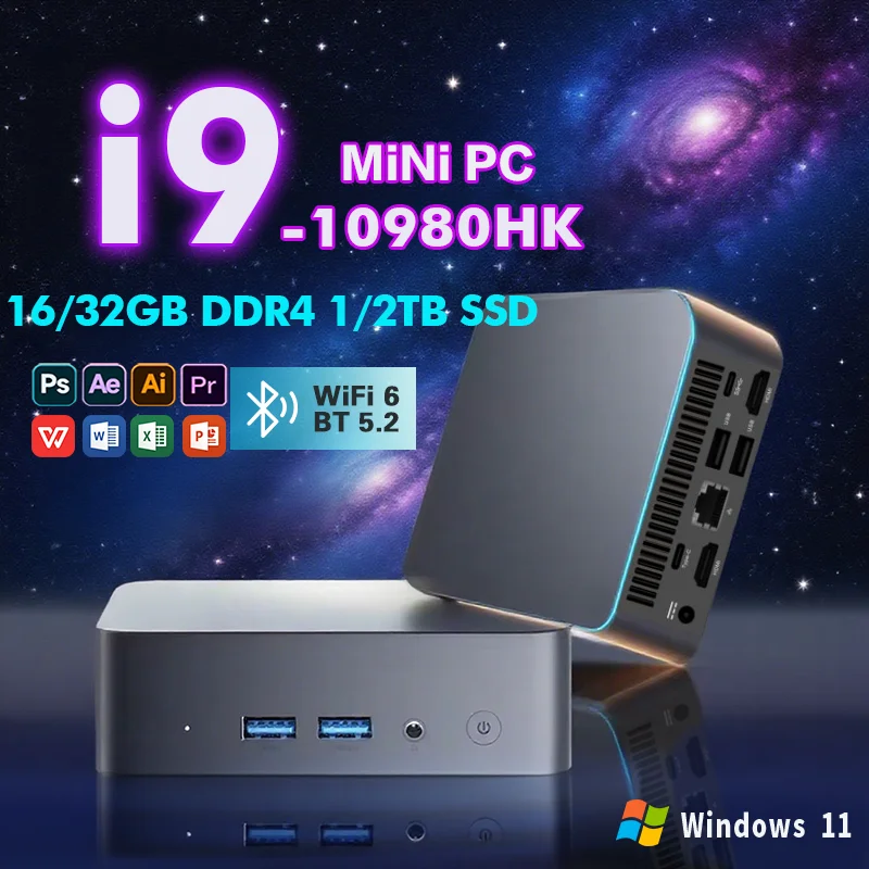 NEW Core i9-10980HK Portable Mini PC Computer Windows 11 16GB/32GB DDR4 1/2TB SSD Gaming Computer WiFi 6 USB office Desktop
NEW Core i9-10980HK Portable Mini PC Computer Windows 11 16GB/32GB DDR4 1/2TB SSD Gaming Computer WiFi 6 USB office Desktop
