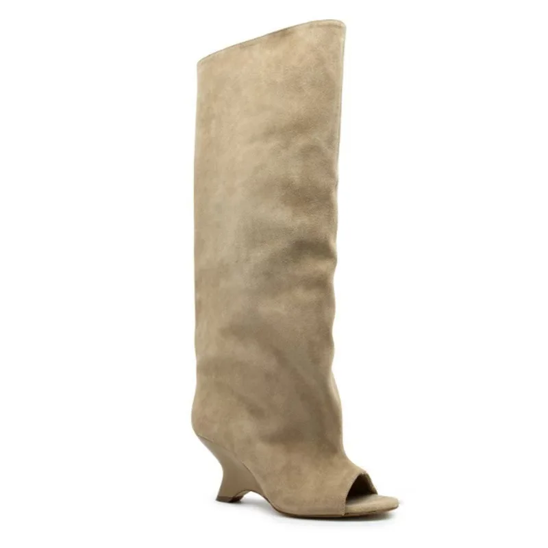 Spring/Summer Fish Mouth Shoes Heels High Heels Open-toe Fashion Boots Women's Large Size Sandal Boots Large tube circumference
Spring/Summer Fish Mouth Shoes Heels High Heels Open-toe Fashion Boots Women's Large Size Sandal Boots Large tube circumference