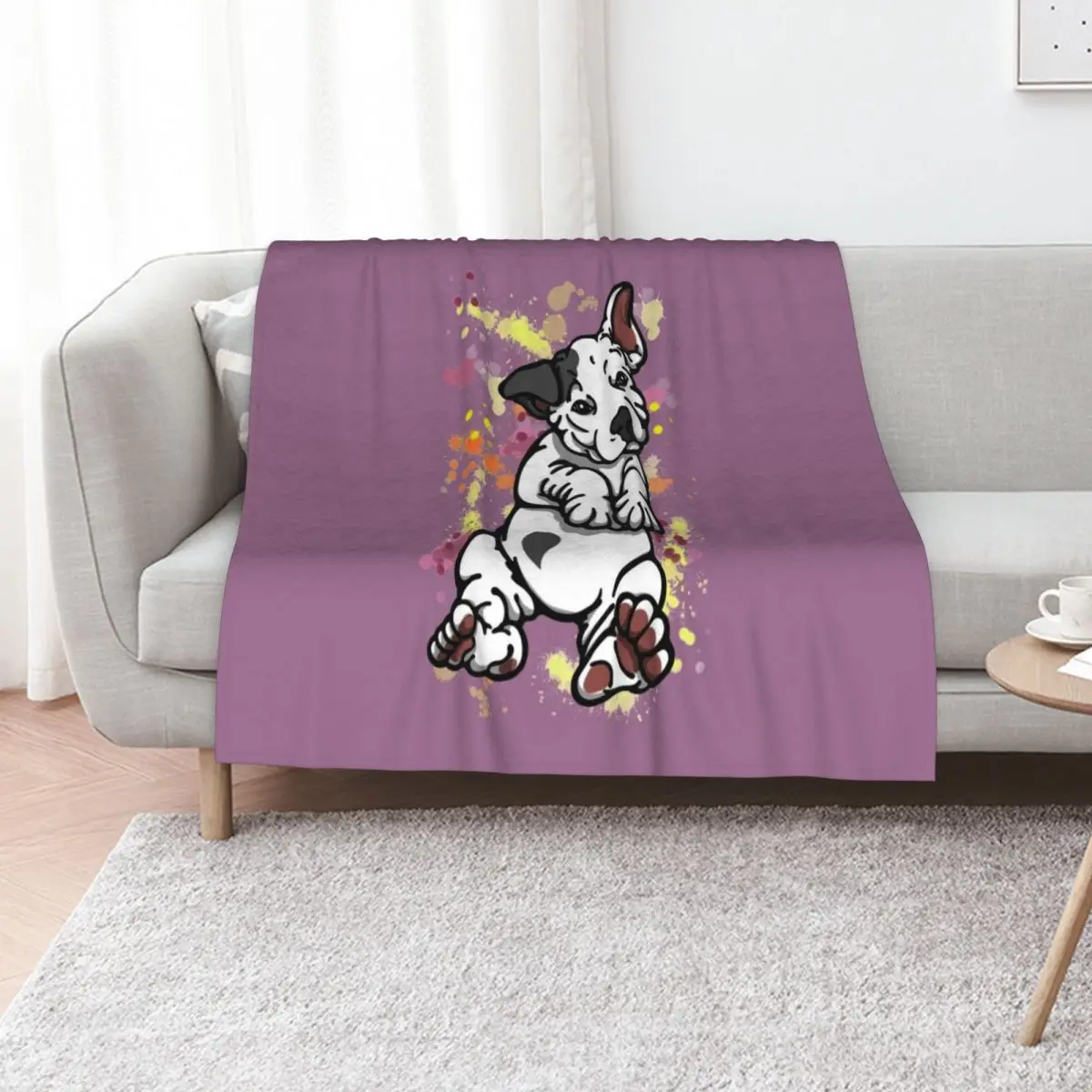 Black Ear Bull Terrier Puppy Throw Blanket Modern Design Soft Blanket for Home Decor
Black Ear Bull Terrier Puppy Throw Blanket Modern Design Soft Blanket for Home Decor