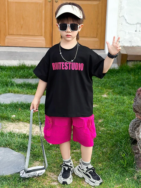Cool Boy Summer Outfit Set Korean Sle ort Sve orts Street Sle Baby Boy Summer Clothes Cotton Blend Fabric T-irt
Cool Boy Summer Outfit Set Korean Sle ort Sve orts Street Sle Baby Boy Summer Clothes Cotton Blend Fabric T-irt