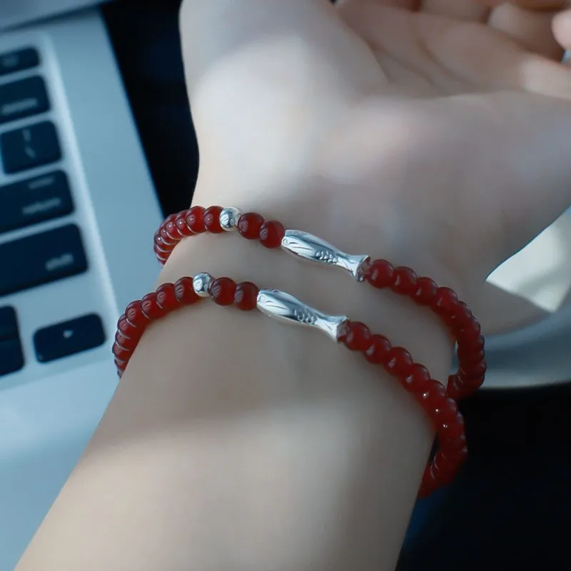 Sam Panda 925 Sterling Silver Fish Agate Bracelet For Women Beads Chinese Lucky Aesthetic Temperament Jewelry Gift Dropshipping
Sam Panda 925 Sterling Silver Fish Agate Bracelet For Women Beads Chinese Lucky Aesthetic Temperament Jewelry Gift Dropshipping