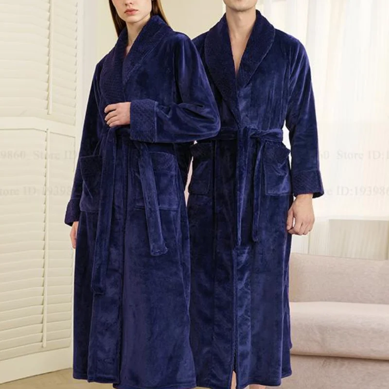 Oversize Thick Flannel Couple Sleepwear Long Robe Kimono Gown Bathrobe Autumn Winter Warm Homewear Nightgown Coral Fleece PAJAMA
Oversize Thick Flannel Couple Sleepwear Long Robe Kimono Gown Bathrobe Autumn Winter Warm Homewear Nightgown Coral Fleece PAJAMA