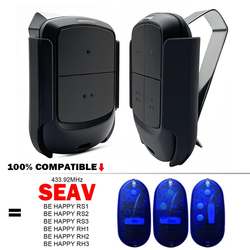 Clone SEAV 433.92MHz Remote Control For Clone Seav BE HAPPY RS1 RS2 RS3 RH1 RH2 RH3 Garage Door Remote Control Opener
Clone SEAV 433.92MHz Remote Control For Clone Seav BE HAPPY RS1 RS2 RS3 RH1 RH2 RH3 Garage Door Remote Control Opener