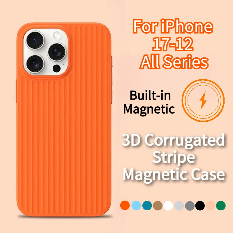 3D Corrugated Stripe Busine Luggage for Magsafe Case Coque for IPhone Air 17 16 15 14 Plus 13 12 Pro Max Magnetic PC Cover Funda
3D Corrugated Stripe Busine Luggage for Magsafe Case Coque for IPhone Air 17 16 15 14 Plus 13 12 Pro Max Magnetic PC Cover Funda