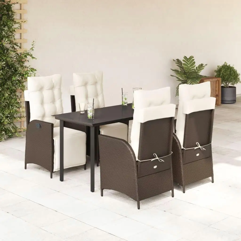 Brown PE Rattan Garden Dining Set with Removable Covers Medium Size Outdoor Furniture 
Brown PE Rattan Garden Dining Set with Removable Covers Medium Size Outdoor Furniture
