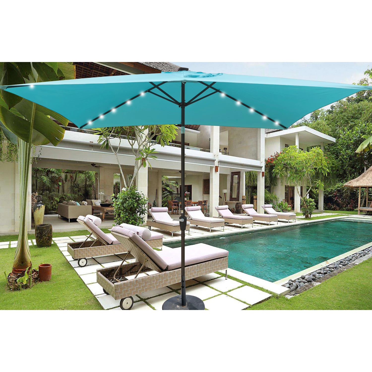 Rectangular Solar LED Lighted Outdoor Umbrellas with Crank and Tilt for Garden Backyard Pool
Rectangular Solar LED Lighted Outdoor Umbrellas with Crank and Tilt for Garden Backyard Pool
