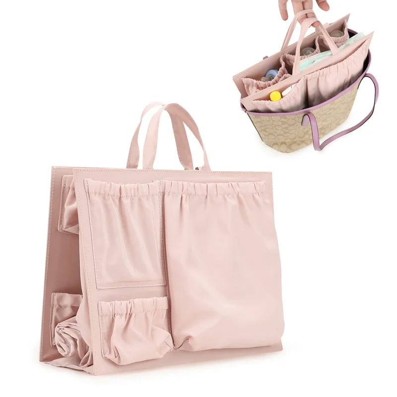 Multi-pocket organizer for storing and separating baby items. Mommy bag with compartments for storing bottles, diapers and wipes
Multi-pocket organizer for storing and separating baby items. Mommy bag with compartments for storing bottles, diapers and wipes