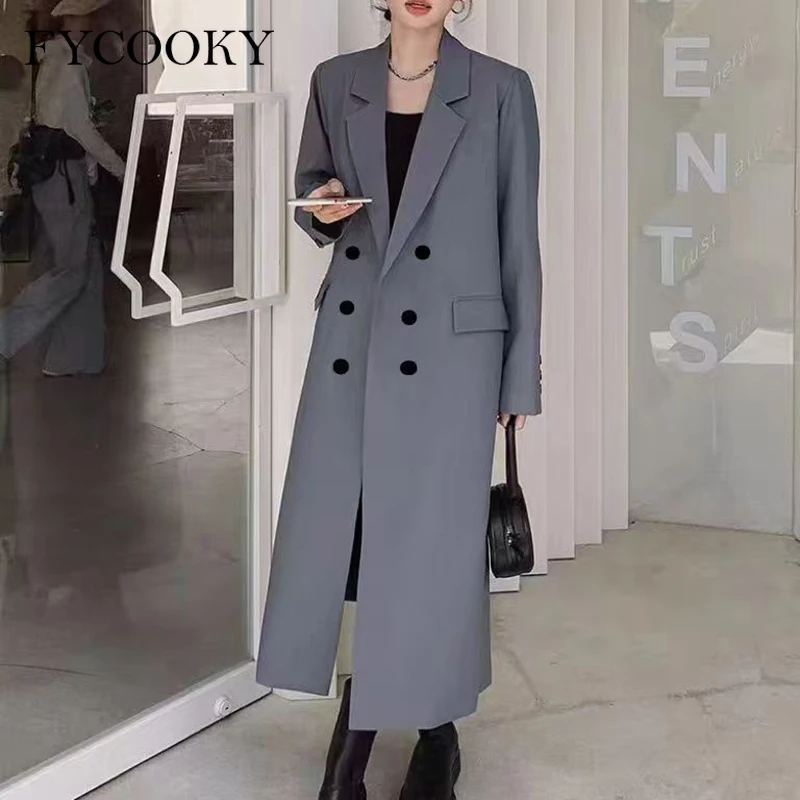 2025 элегантный Тренч для женщин, корейская мода, свободные повседневные пальто, женская милая однотонная лоскутная куртка на пуговицах, женская куртка 
2025 элегантный Тренч для женщин, корейская мода, свободные повседневные пальто, женская милая однотонная лоскутная куртка на пуговицах, женская куртка