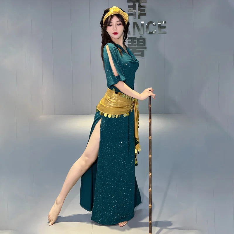 3pcs Belly Dance Costume Set for Women, Head Scarf Belt and Skirt, Sexy Oriental Stage Performance Practice Outfit
3pcs Belly Dance Costume Set for Women, Head Scarf Belt and Skirt, Sexy Oriental Stage Performance Practice Outfit