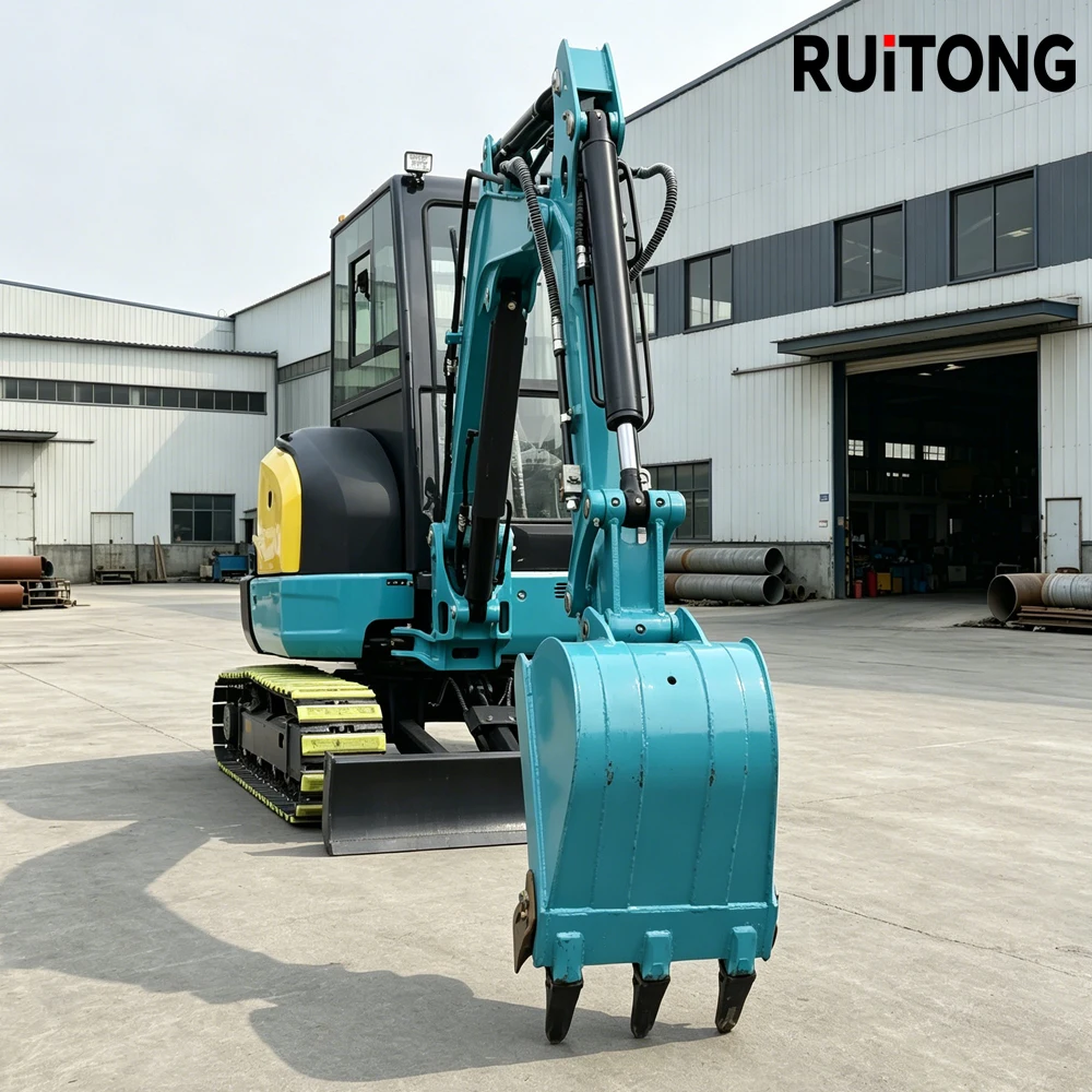 Professional grade compact excavator with rubber tracks suitable for garden and farm operations
Professional grade compact excavator with rubber tracks suitable for garden and farm operations