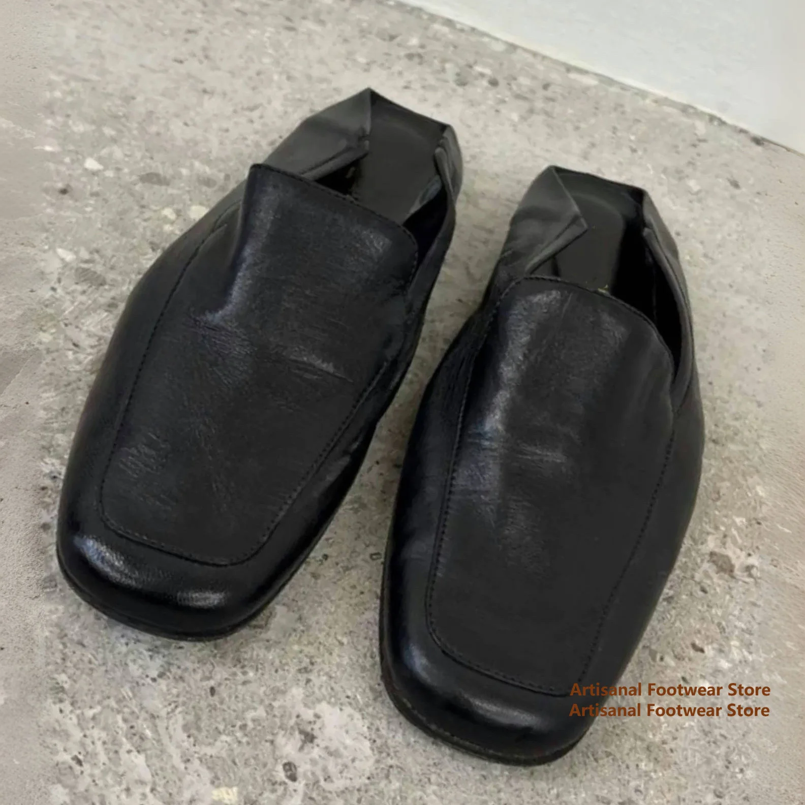 Black Soft Leather Square-Toe Backless Mule Loafers 2-Way Wear Foldable Back Men's Shoes Trendy Luxury Handmade Men's Shoes
Black Soft Leather Square-Toe Backless Mule Loafers 2-Way Wear Foldable Back Men's Shoes Trendy Luxury Handmade Men's Shoes