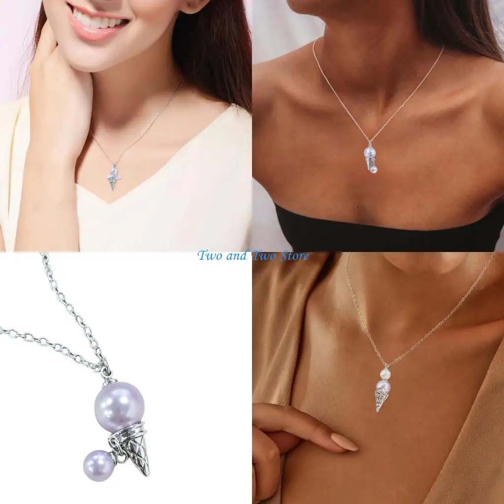 HX6F Adjustable Chokers Ice Cream Pearls Pendant Necklace Featuring Unique Design Versatile for Layering Casual Party Wear
HX6F Adjustable Chokers Ice Cream Pearls Pendant Necklace Featuring Unique Design Versatile for Layering Casual Party Wear