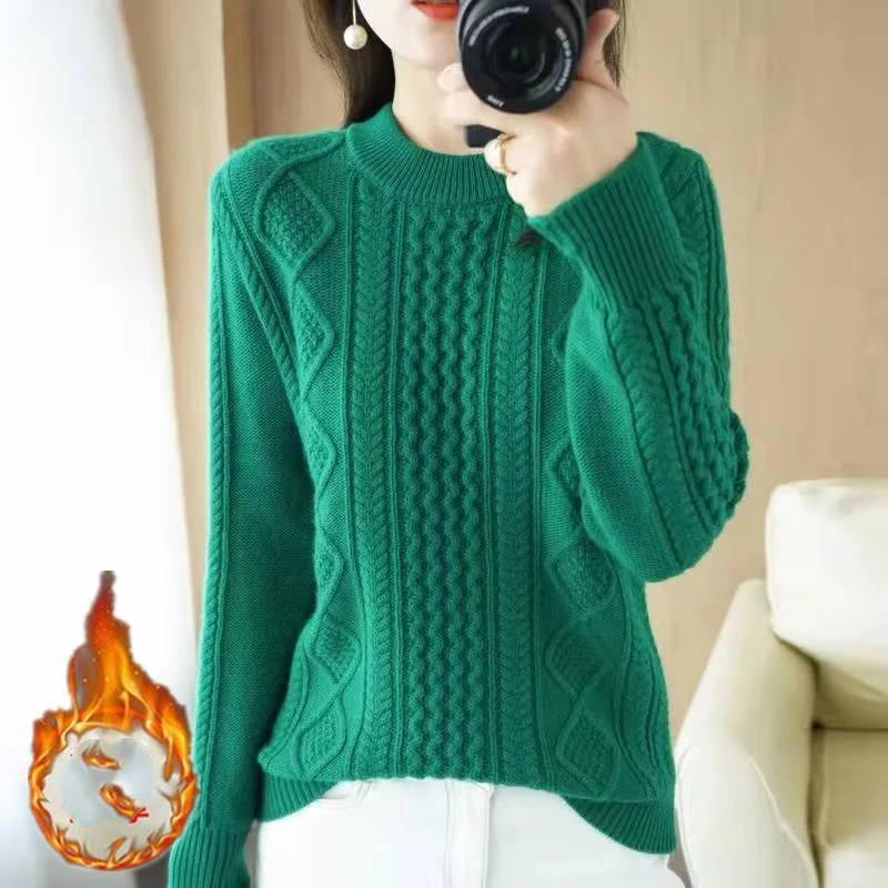 2023 New Women's Clothing Knitted Thick Autumn Winter Crew Neck Long Sleeve Casual All-match Solid Color Sweaters Jumpers
2023 New Women's Clothing Knitted Thick Autumn Winter Crew Neck Long Sleeve Casual All-match Solid Color Sweaters Jumpers