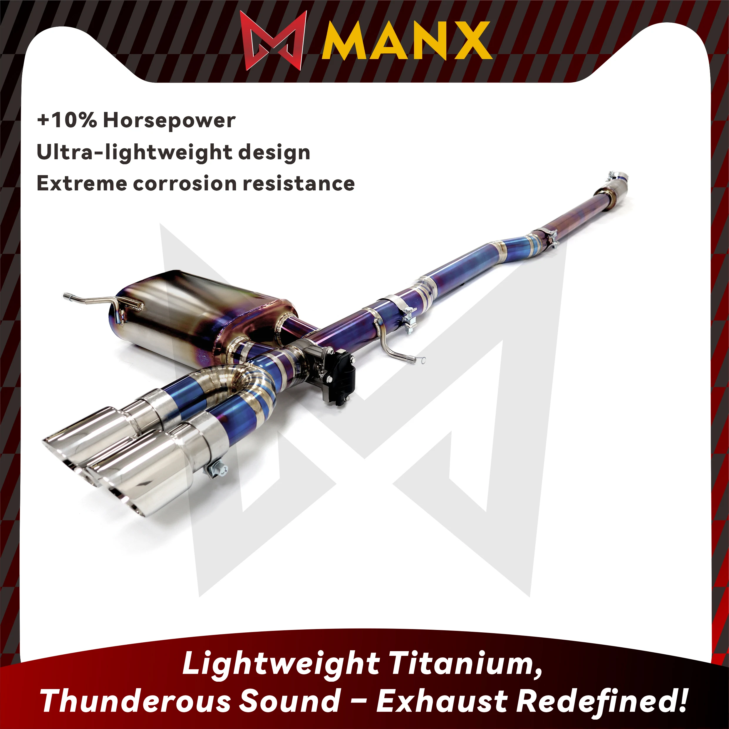 Легкий титановый выхлоп MANX для MINI F56 B48 2,0T Catback, глубокий спортивный звук, простая установка, насадки на глушитель с электронным клапаном
Легкий титановый выхлоп MANX для MINI F56 B48 2,0T Catback, глубокий спортивный звук, простая установка, насадки на глушитель с электронным клапаном
